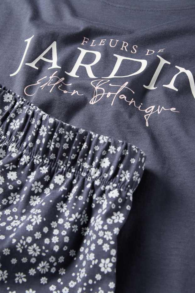 Dámské - Letní pyžamo - tmavomodrá