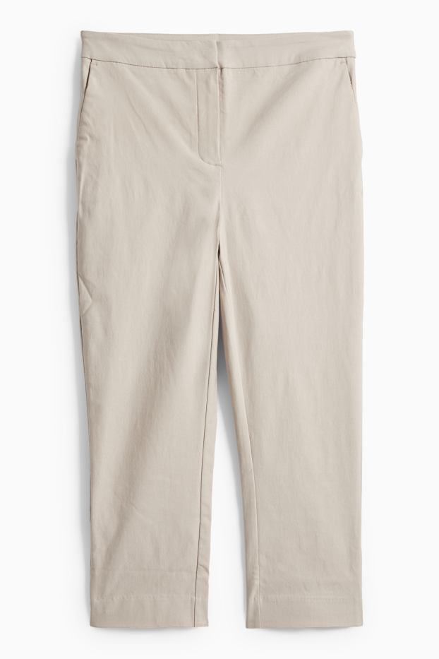 Dona - Pantalons capri - mid waist - slim fit - beix