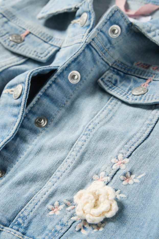Neonate - Giacca di jeans neonate - fiorellini - blu