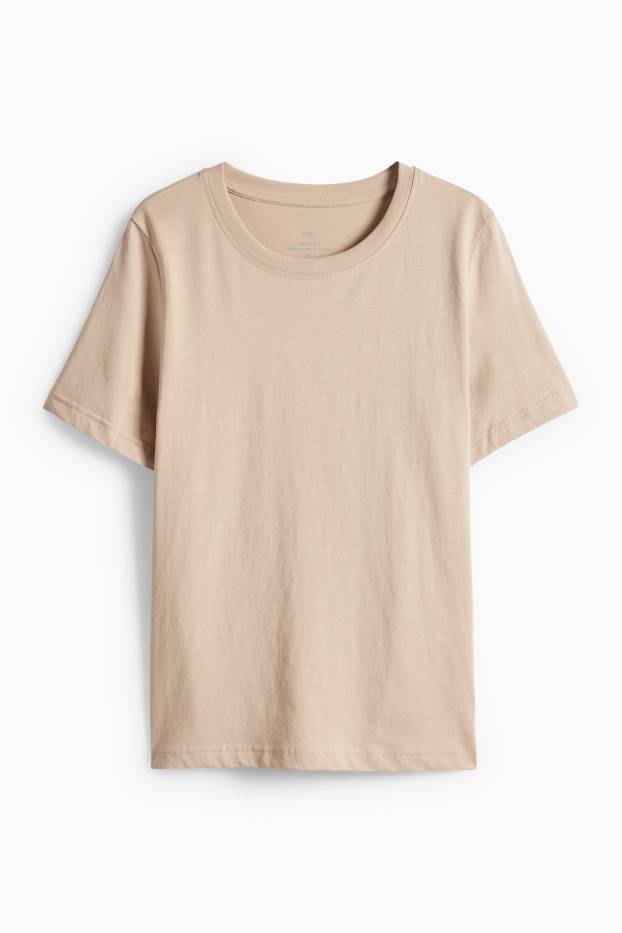 Damen - T-Shirt - Regular Fit - beige