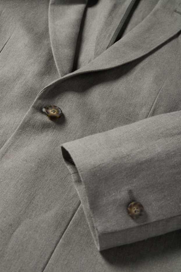 Uomo - Giacca coordinabile - regular fit - misto lino - grigio