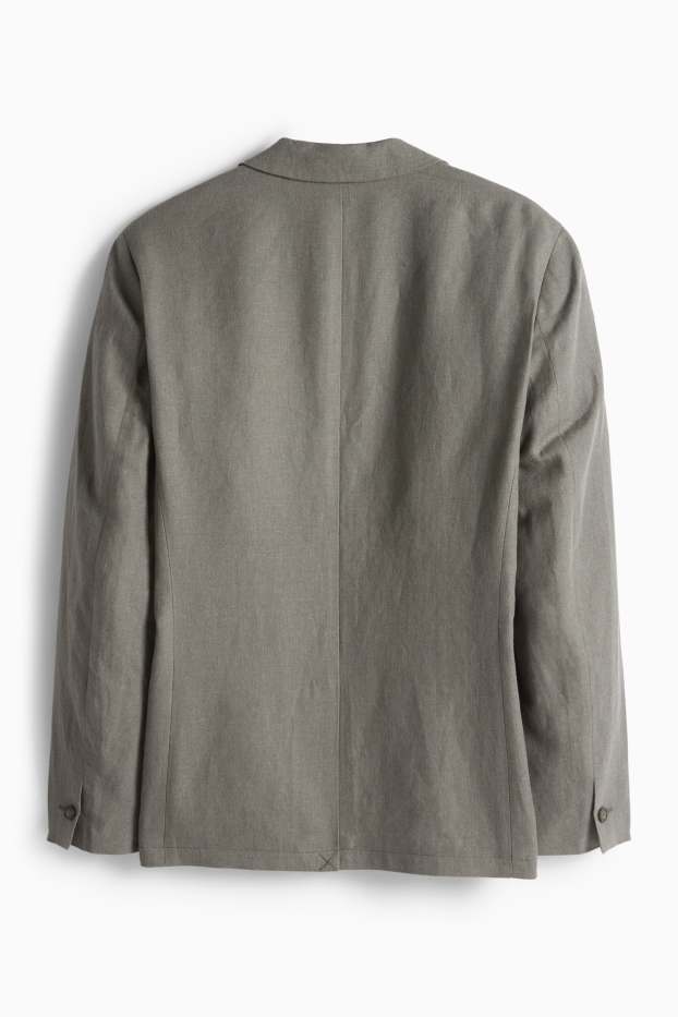 Uomo - Giacca coordinabile - regular fit - misto lino - grigio