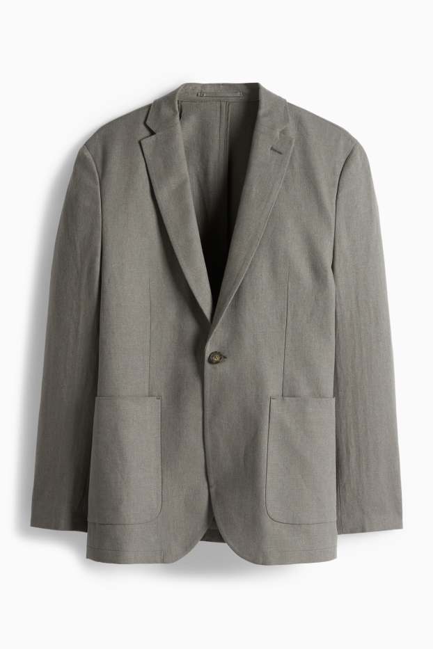 Uomo - Giacca coordinabile - regular fit - misto lino - grigio