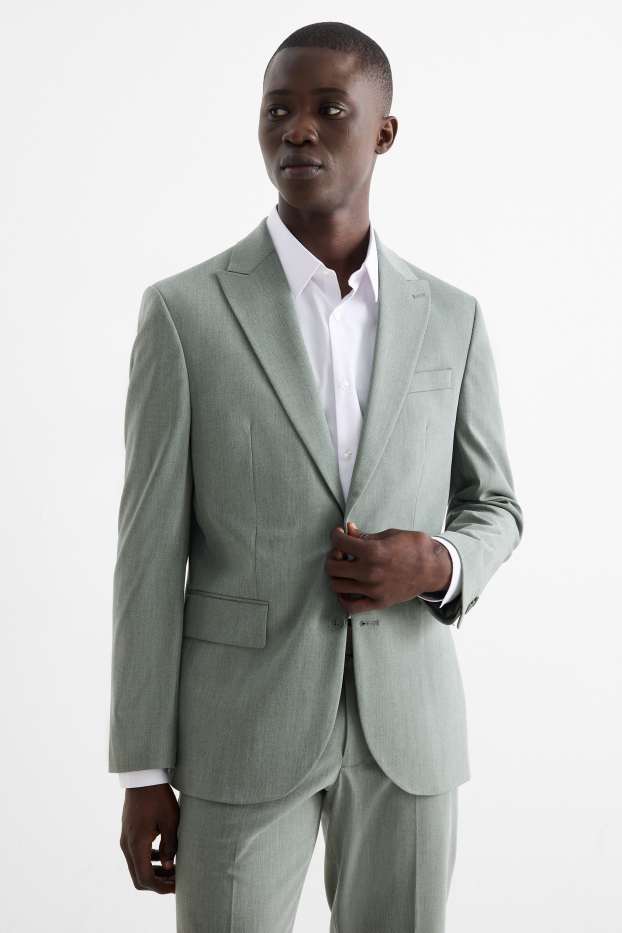 Uomo - Blazer coordinabile - regular fit - tessuto elasticizzato - verde