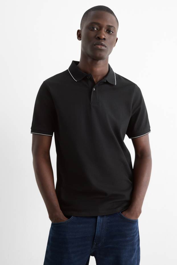 Uomo - Polo - slim fit - nero