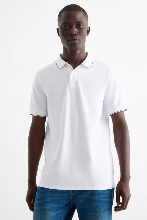 Hommes - Polo - slim fit - blanc