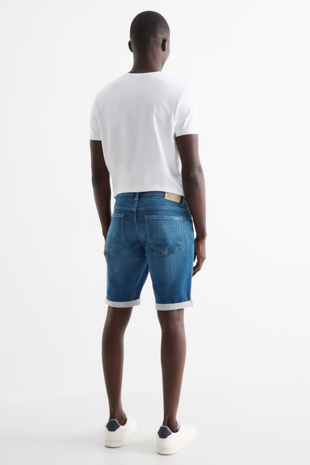 Heren - Korte spijkerbroek - Flex jog denim - LYCRA® - donkerblauw