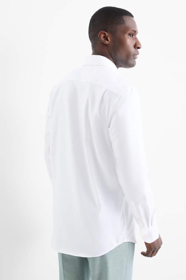 Uomo - Camicia business - regular fit - colletto alla francese - senza necessità di stiratura - bianco