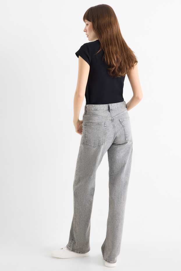 Femmes - Straight jean - high waist - LYCRA® - jean gris clair