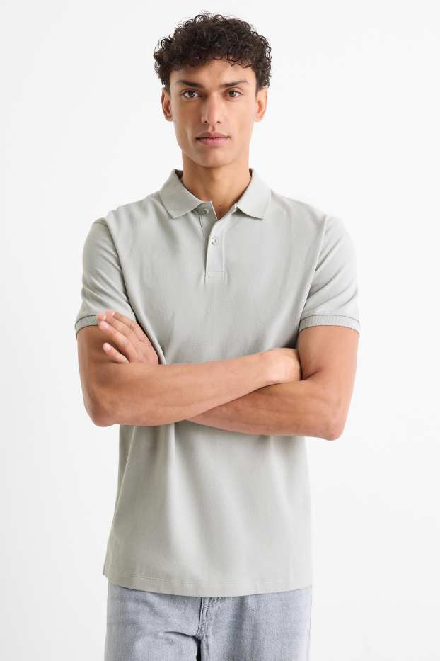 Men - Polo shirt - regular fit - light gray