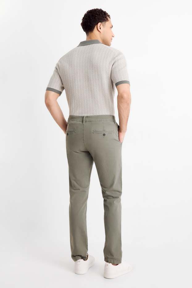 Hommes - Chino - slim fit - vert