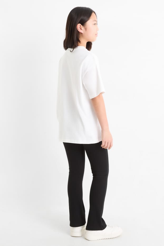 Nena - CapyFun - conjunt - samarreta de màniga curta i leggings acampanats - 2 peces - blanc/negre