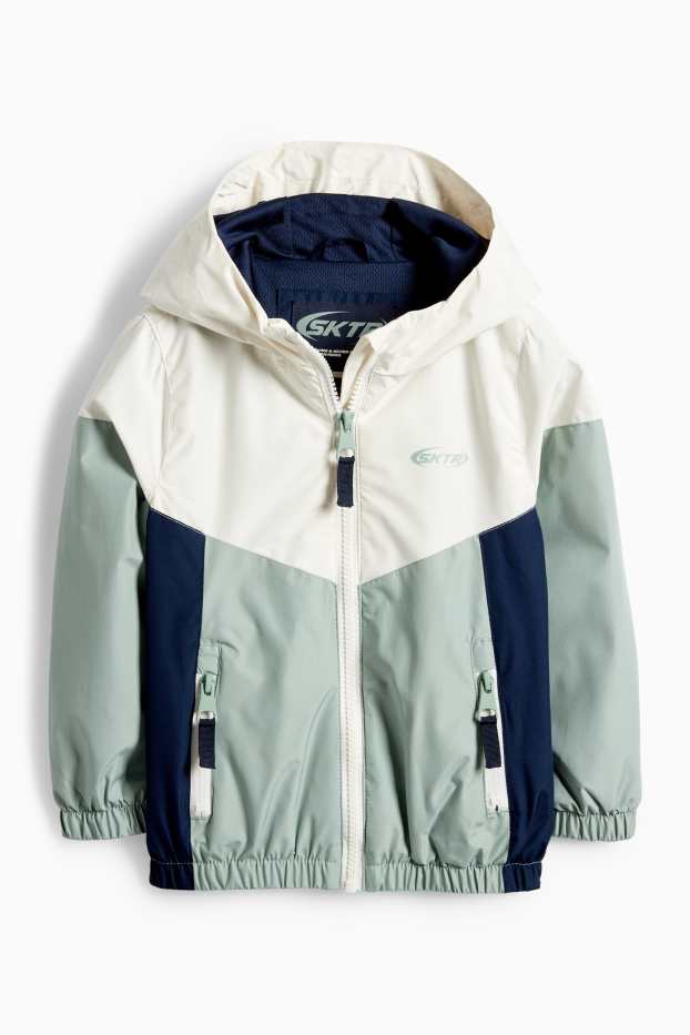 Kinderen: jongens - Jas met capuchon - waterafstotend - mintgroen