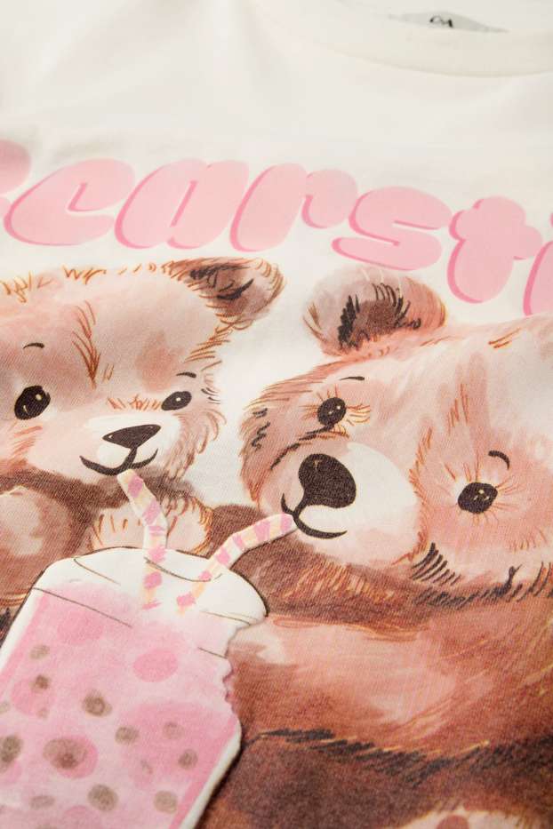 Enfants filles - Ours en peluche - T-shirt - crème