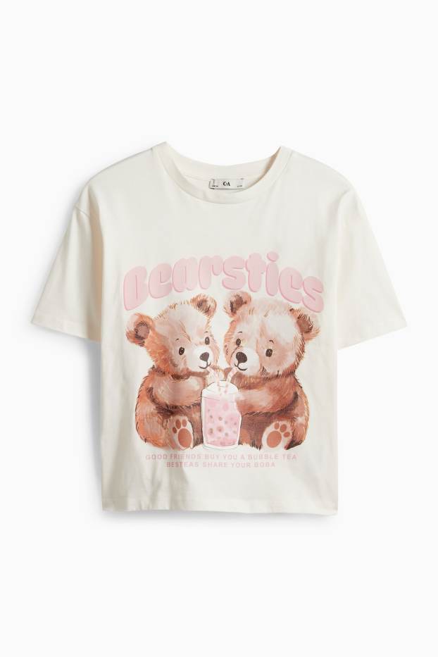 Enfants filles - Ours en peluche - T-shirt - crème