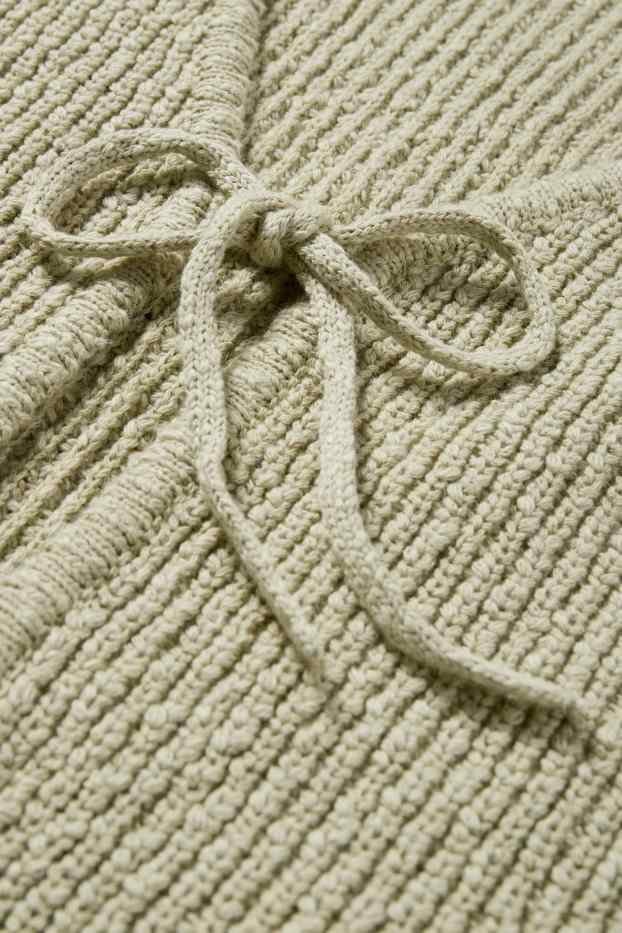 Damen - Strickjacke - gerippt - hellgrün