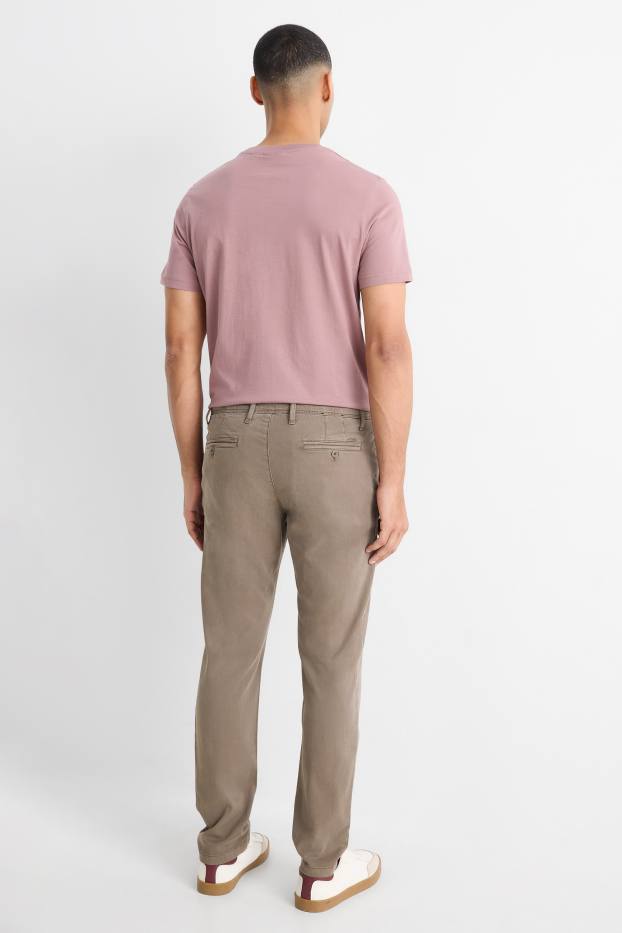 Heren - Chino - slim fit - bruin