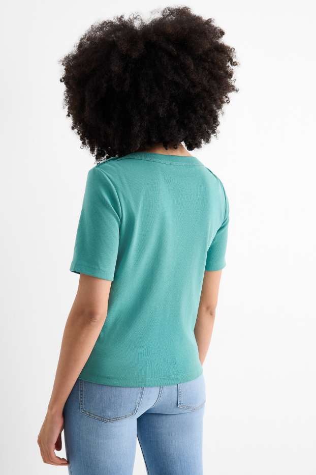 Dames - T-shirt - regular fit - turquoise
