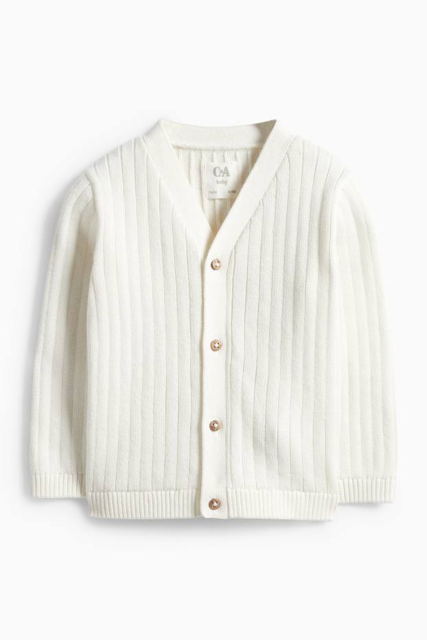 Unisex - Baby cardigan - ribbed - cremewhite