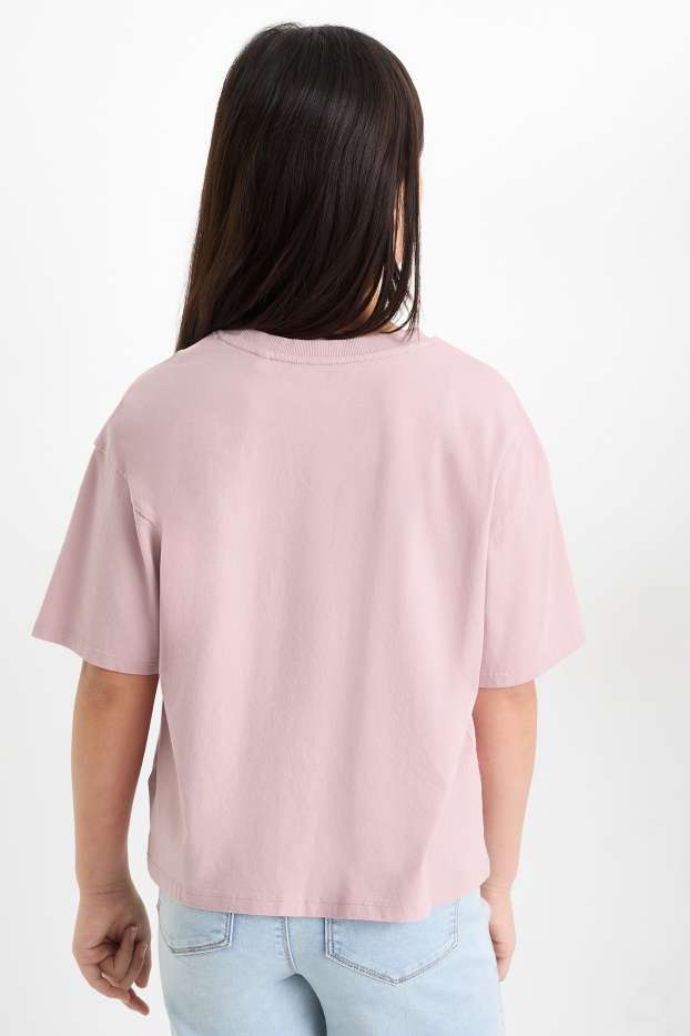 Děti - dívky - Brooklyn - tričko s krátkým rukávem - s lesklými efekty - růžová