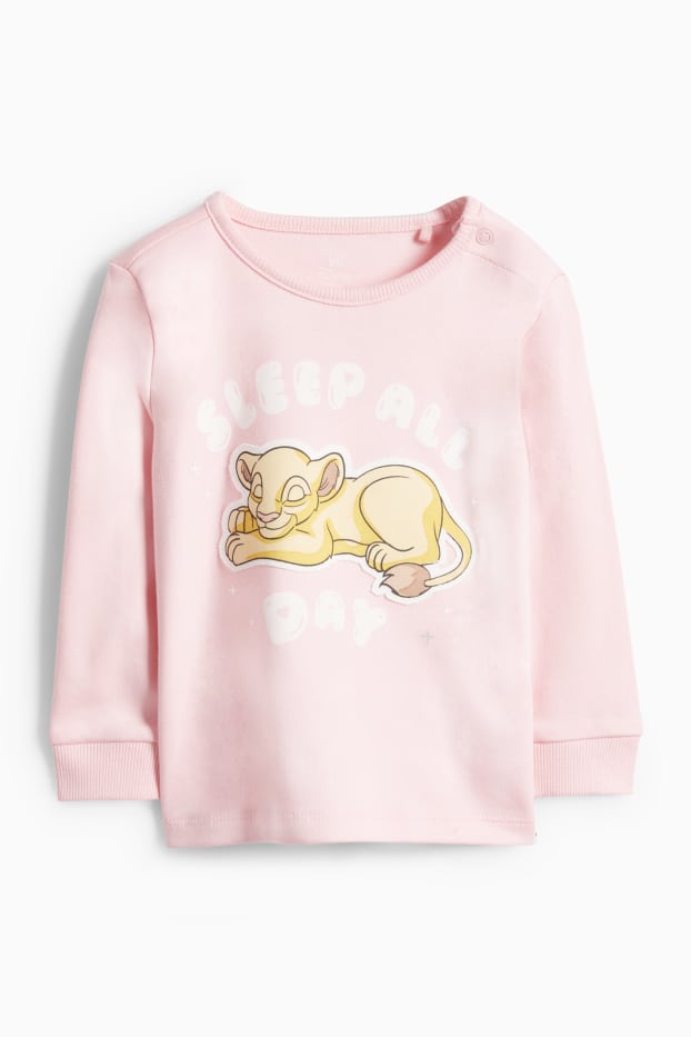 Baby: meisjes - The Lion King - babypyjama - 2-delig - wit / roze