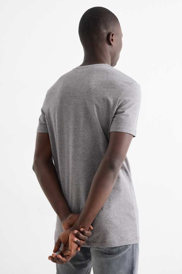 Herren - T-Shirt - Slim Fit - Flex - grau