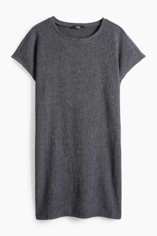 Damen - T-Shirt - Slim Fit - strukturiert - dunkelgrau