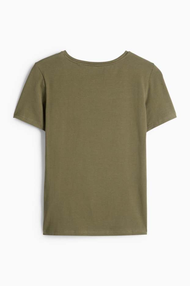 Donna - T-shirt - slim fit - verde scuro