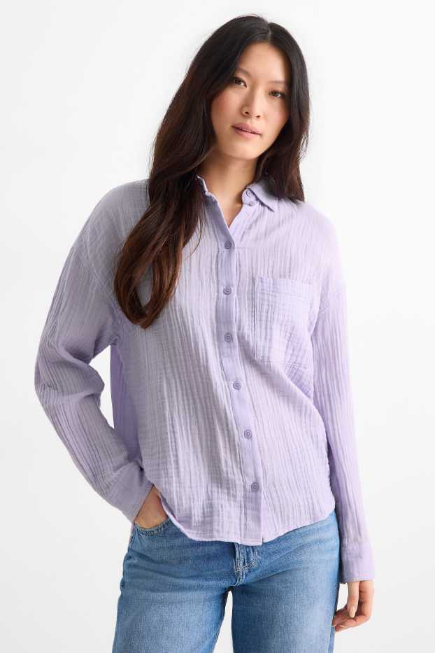 Dona - Brusa de mussolina - violeta clar