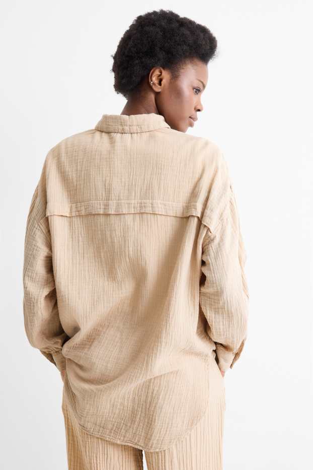 Damen - Musselin-Bluse - beige