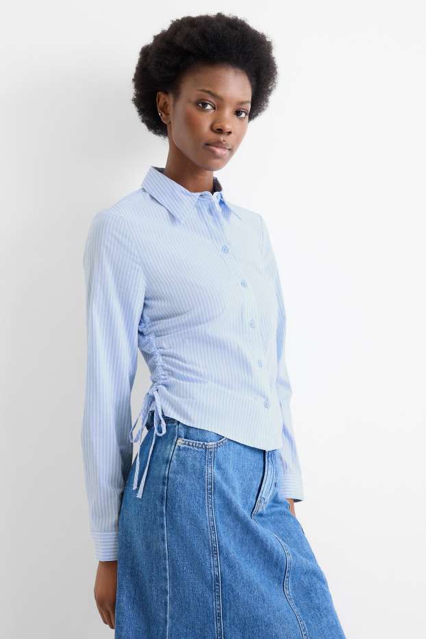 Donna - Blusa - a righe - bianco / azzurro