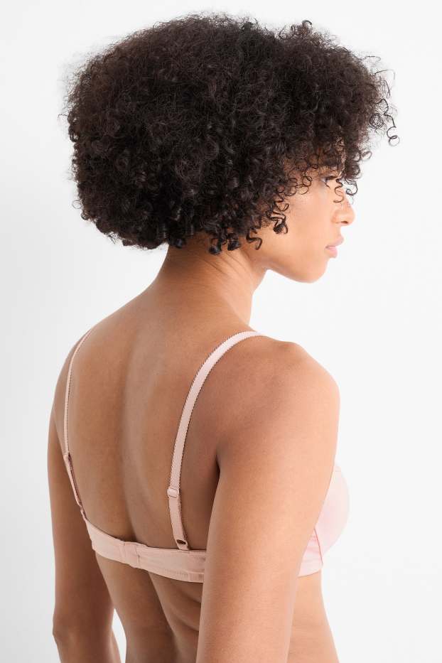 Donna - Confezione da 2 - reggiseno con ferretti - DEMI - imbottito - rosa