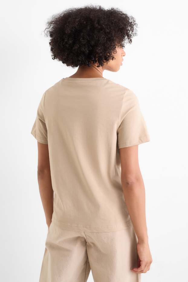 Damen - T-Shirt - Regular Fit - beige