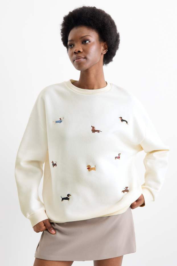 Dona - Dessuadora oversized - crema