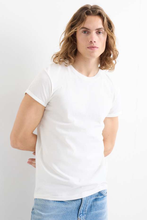 Herren - T-Shirt - Slim Fit - weiß