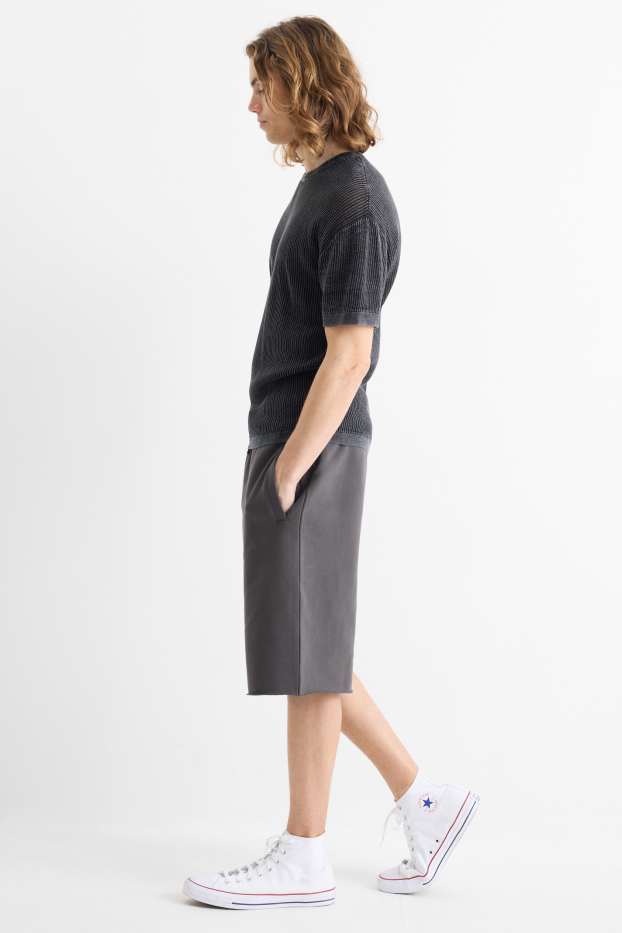 Home - Pantalons curts de xandall - gris fosc