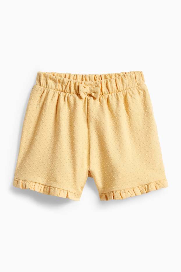 Baby: meisjes - Babyshort - met structuur - geel