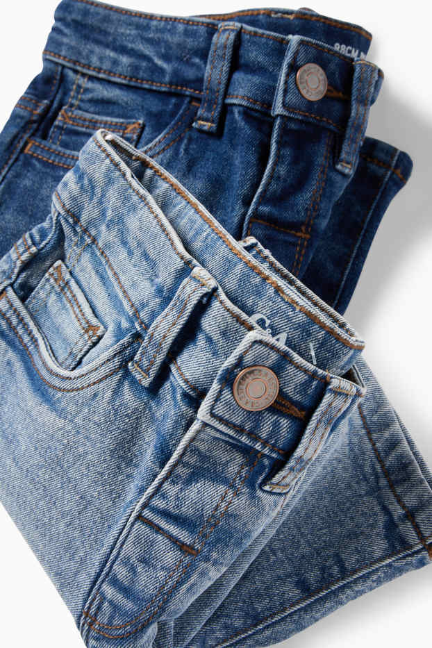 Kinderen: jongens - Set van 2 - bermuda van spijkerstof - jeansblauw