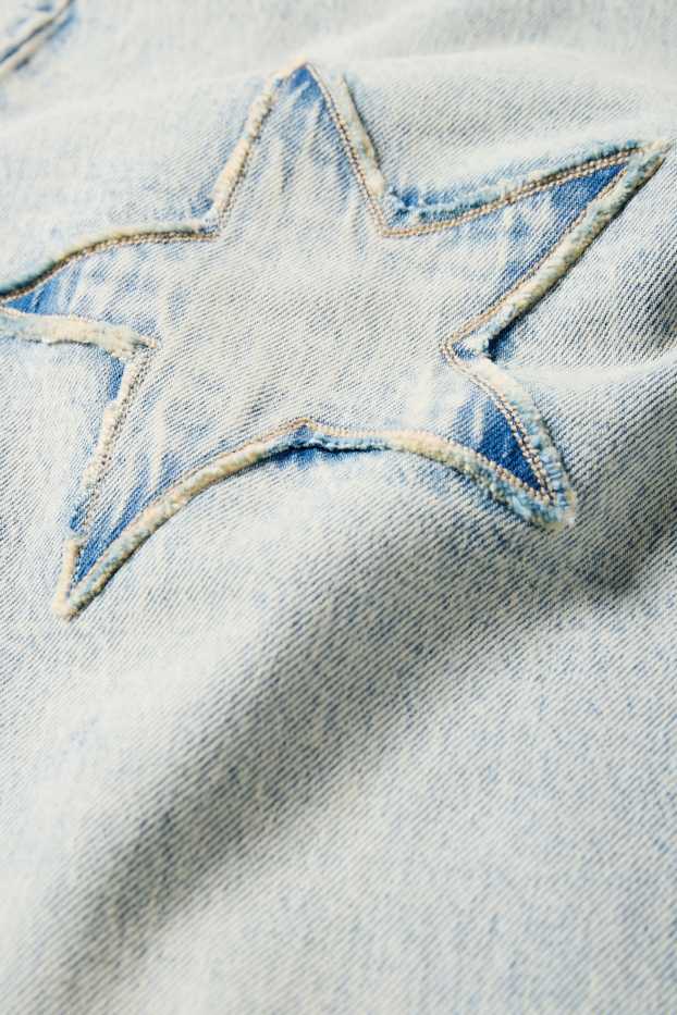 Kinder Mädchen - Stern - Wide Leg Jeans - helljeansblau