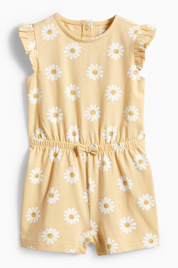 Baby Girls - Floral - baby Jumpsuit - light yellow