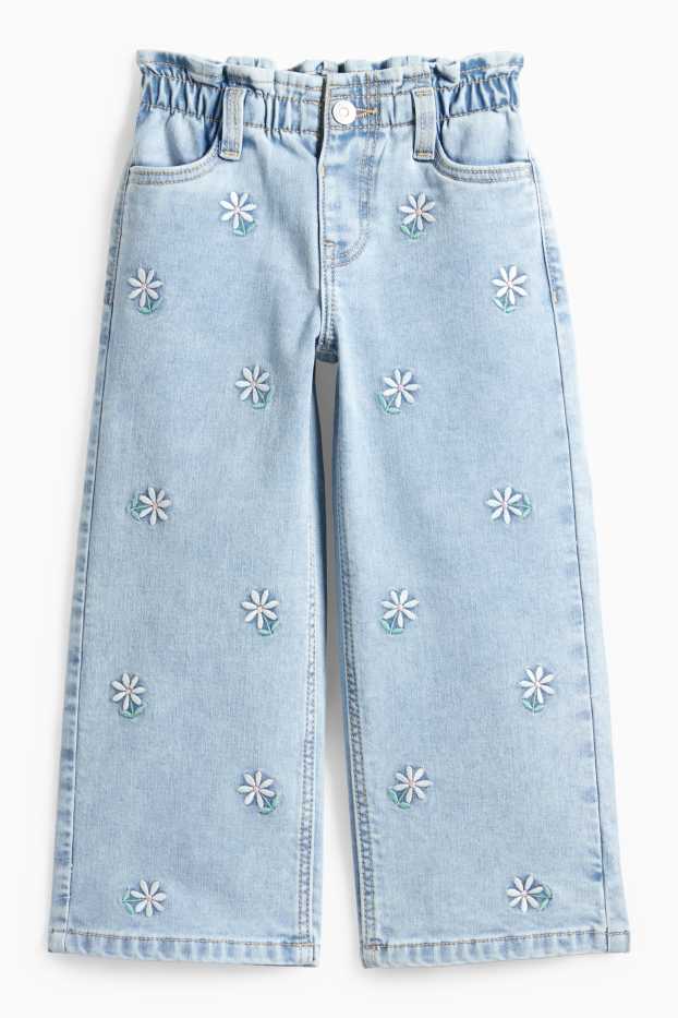 Copii - Fete - Floare - relaxed jeans - LYCRA® - denim-albastru deschis