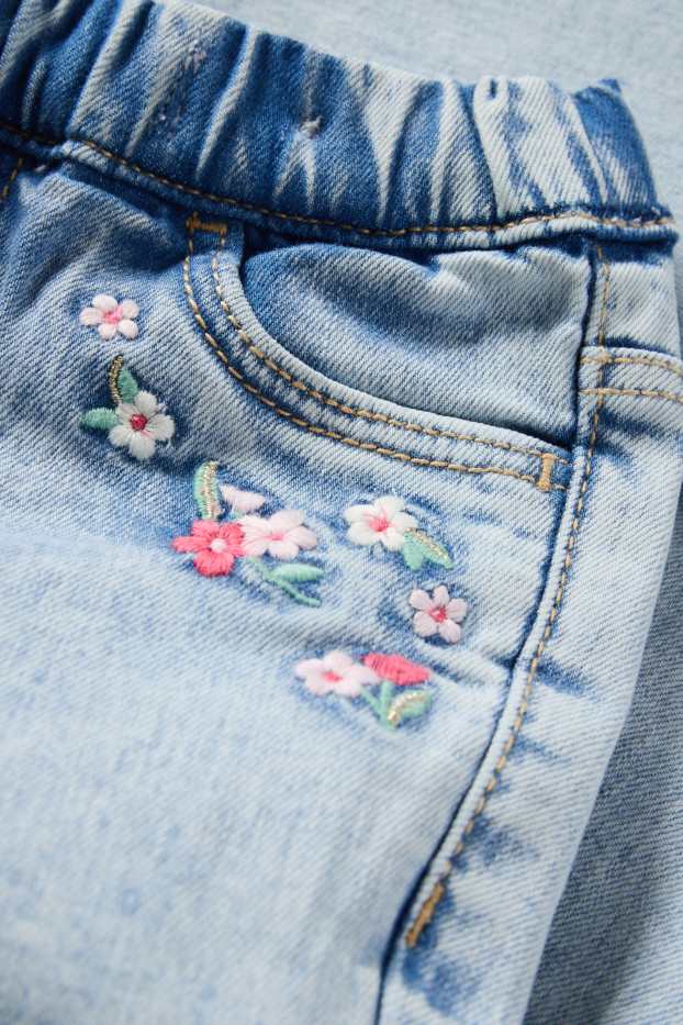 Kinder Mädchen - Blume - Flared Jeans - LYCRA® - helljeansblau