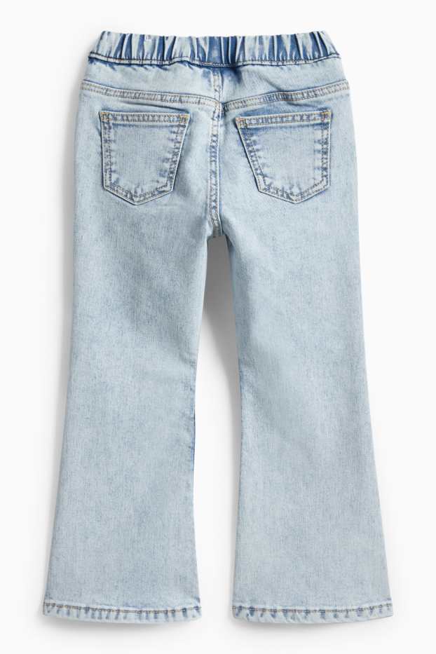Kinder Mädchen - Blume - Flared Jeans - LYCRA® - helljeansblau