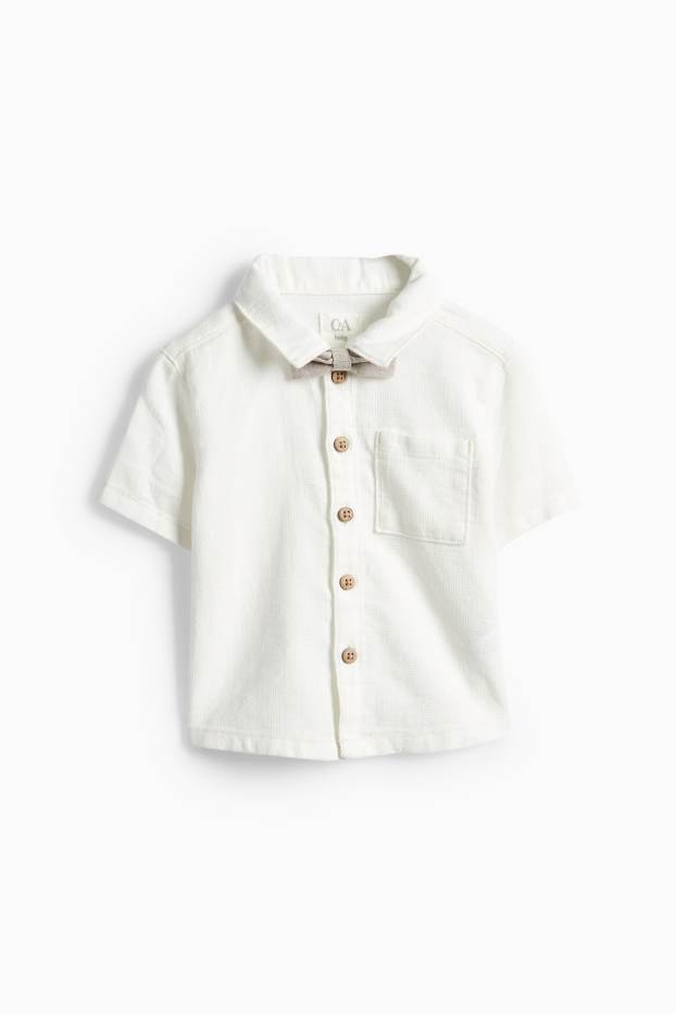 Baby Boys - Baby outfit with braces - 3 piece - formal - white / beige