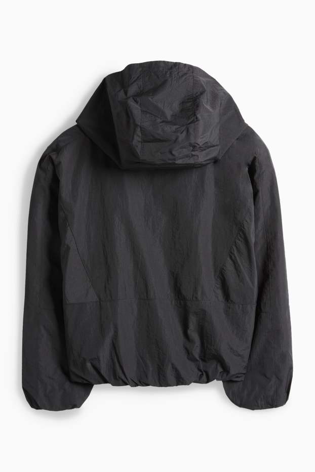 Kinder Mädchen - Jacke mit Kapuze - wasserabweisend - schwarz