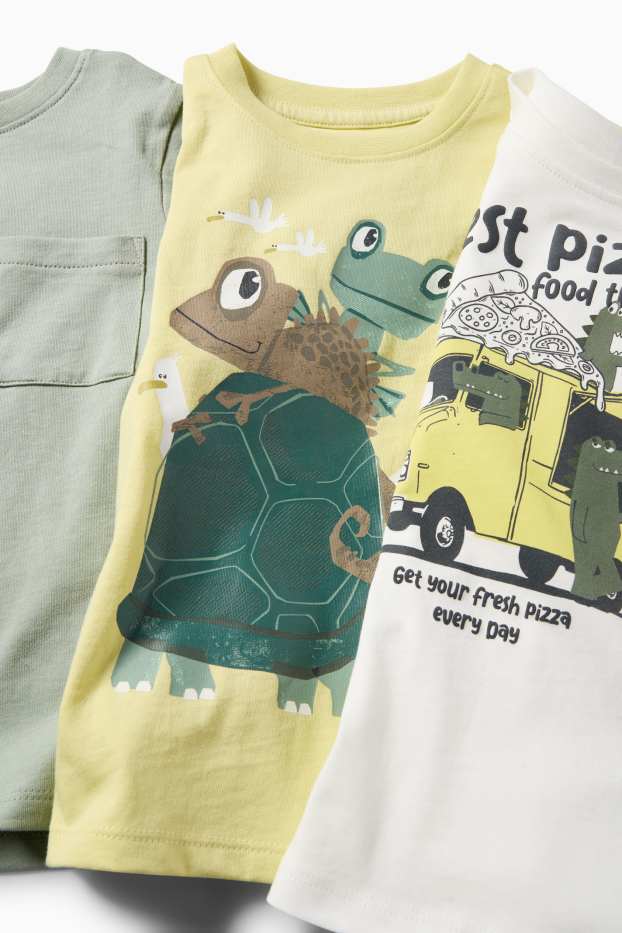 Children Boys - Short-sleeved top - white / green