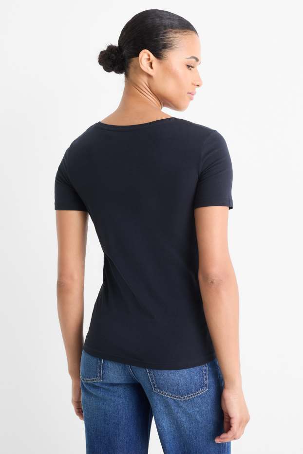 Dámské - Tričko - slim fit - tmavomodrá