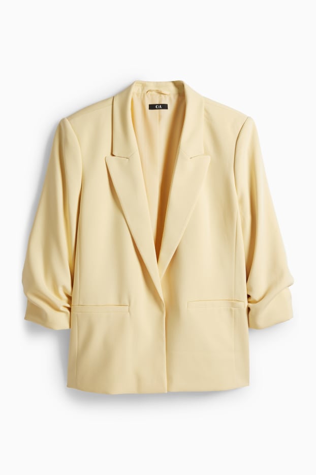 Femmes - Blazer - regular fit - jaune clair
