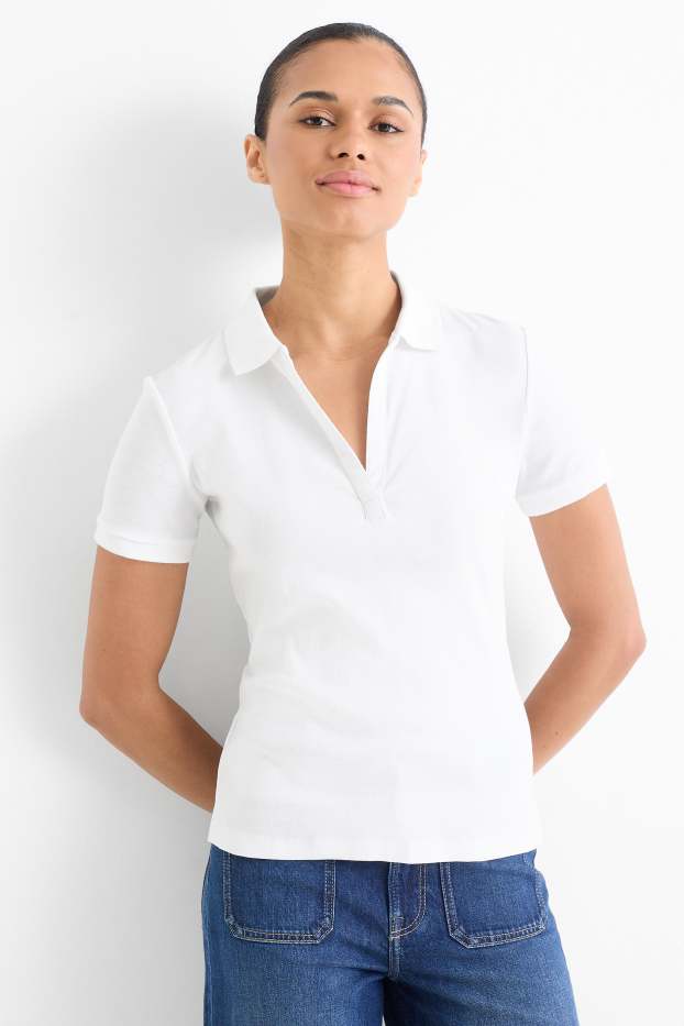 Women - Polo shirt - regular fit - white