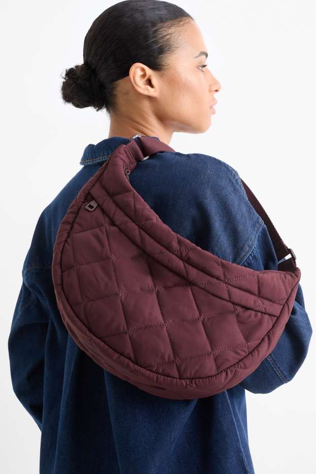 Damen - Stepp-Umhängetasche - bordeaux